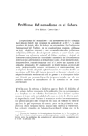 Problemas del nomadismo en el Sahara