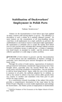 Stabilisation of dockworkers' employment in Polish ports