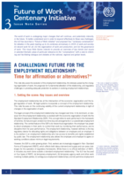 A challenging future for the employment relationship: time for affirmation or alternatives