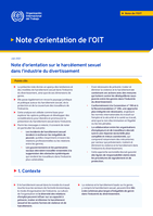 Note d’orientation sur le harcèlement sexuel dans l’industrie du divertissement