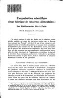 L'organisation scientifique d'une fabrique de conserves alimentaires: les Etablissements Géo à Paris