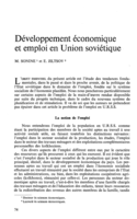 Développement économique et emploi en Union soviétique