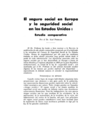 El seguro social en Europa y la seguridad social en los Estados Unidos: estudio comparativo