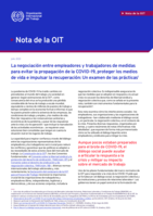 La negociación entre empleadores y trabajadores de medidas para evitar la propagación de la COVID-19, proteger los medios de vida e impulsar la recuperación: un examen de las prácticas