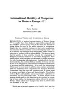 International mobility of manpower in Western Europe: II