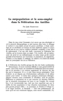 La surpopulation et le sous-emploi dans la Fédération des Antilles