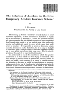 The definition of accidents in the Swiss compulsory accident insurance scheme
