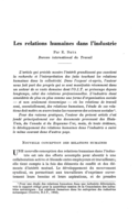 Les relations humaines dans l'industrie