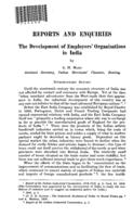 The development of employers' organisations in India