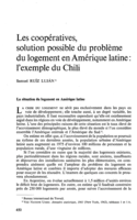 Les coopératives, solution possible du problème du logement en Amérique latine: l'exemple du Chili