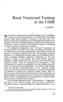 Rural vocational training in the USSR