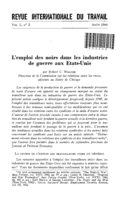 L'emploi des noirs dans les industries de guerre aux Etats-Unis