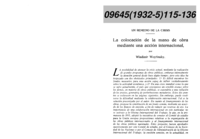 Un remedio de la crisis: la colocación de la mano ds obra mediante una acción internacional