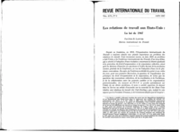 Les relations de travail aux Etats-Unis: la loi de 1947