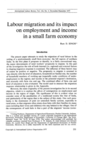 Labour migration and its impact on employment and income in a small farm economy
