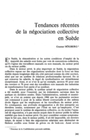 Tendances recentes de la négociation collective en Suède