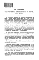 La ratification des conventions internationales du travail