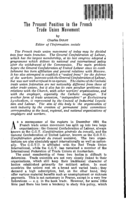 The present position in the French trade union movement