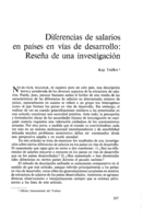 Diferencias de salarios en países en vías de desarrollo: reseña de una investigación