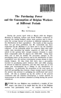 The purchasing power and the consumption of Belgian workers at different periods