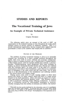 The vocational training of jews: an example of private technical assistance