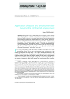 Application of labour and employment law beyond the contract of employment