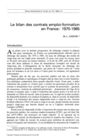 Le bilan des contrats emploi-formation en France: 1975-1985