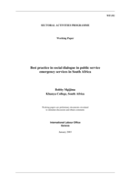 Best practice in social dialogue in public service emergency services in South Africa