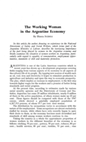 The working woman in the Argentine economy
