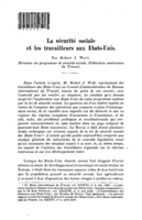 La sécurité sociale et les travailleurs aux Etats-Unis