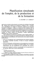 Planification simultanée de l'emploi, de la production et de la formation