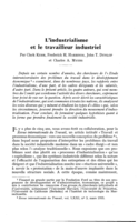 L'industrialisme et le travailleur industriel
