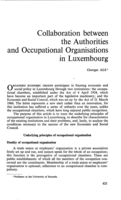 Collaboration between the authorities and occupational organisations in Luxembourg