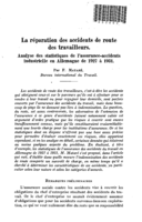 La réparation des accidents de route des travailleurs: analyse des statistiques de l'assurance-accidents industrielle en Allemagne de 1927 à 1931
