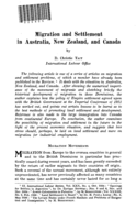 Migration and settlement in Australia, New Zealand, and Canada