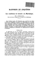 Les conditions de travail à la Martinique