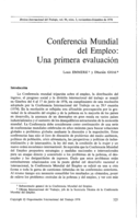 Conferencia Mundial del Empleo: una primera evaluación