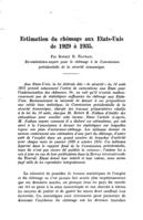 Estimation du chômage aux Etats-Unis de 1929 à 1935