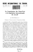 La Constitution des Etats-Unis et la législation internationale du travail