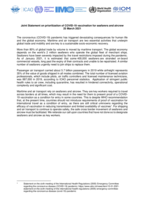 Joint Statement on prioritization of COVID-19 vaccination for seafarers and aircrew: 25 March 2021