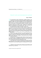 Decent work and development policies