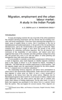 Migration, employment and the urban labour market: a study in the Indian Punjab