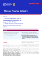La finance responsable dans la chaîne d'approvisionnement du cacao en Côte d'Ivoire: le rôle de levier du secteur financier dans l'élimination du travail des enfants