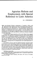Agrarian reform and employment, with special reference to Latin America