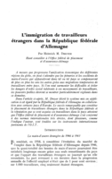 L'immigration de travailleurs étrangers dans la République fédérale d' Allemagne