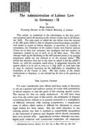 The administration of labour law in Germany: II