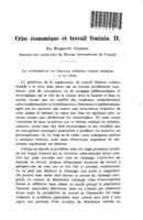 Crise économique et travail féminin: II
