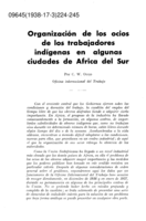 Organización de los ocios de los trabajadores indígenas en algunas ciudades de Africa del Sur