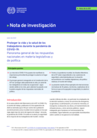 Proteger la vida y la salud de los trabajadores durante la pandemia de COVID-19: panorama general de las respuestas nacionales en materia legislativas y de política