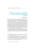 Igualdad de los sexos en la seguridad social: jurisprudencia del Tribunal Europeo